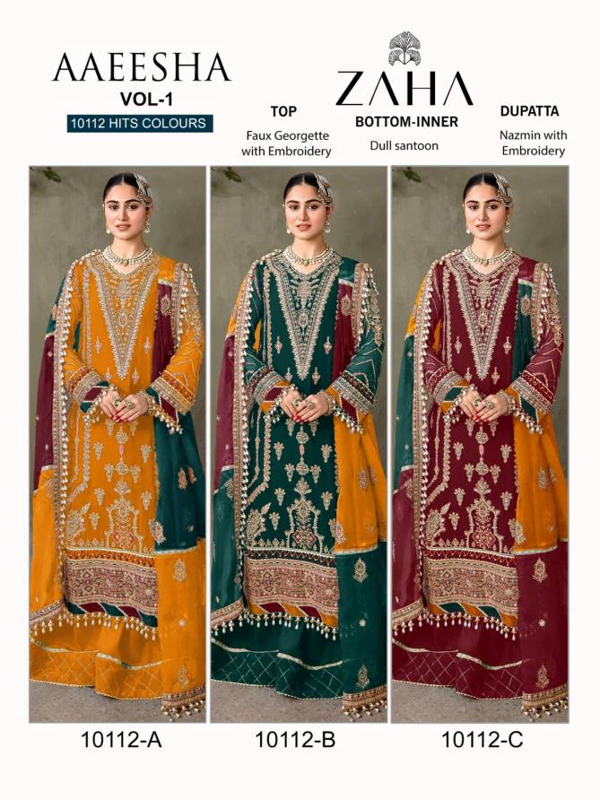 Aaeesha Vol 1 By Zaha Georgette Pakistani Salwar Suits Catalog